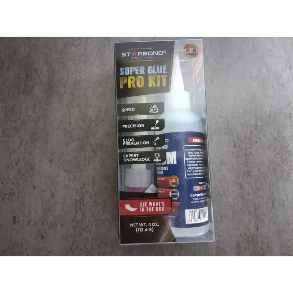 Starbond Super Glue Pro Kit 4 oz High Performance Adhesive with Microtips CP-100